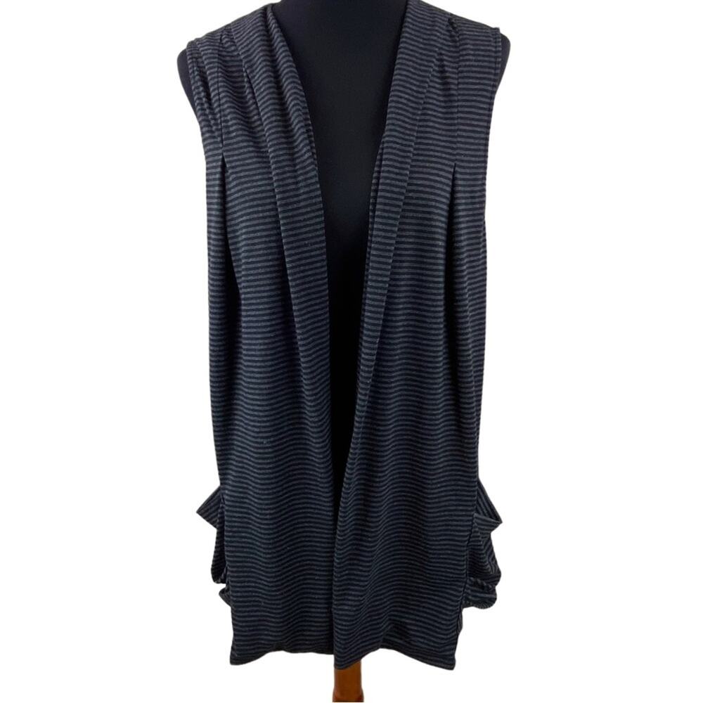 Chalet Womens Striped Long Lagenlook Vest Size M